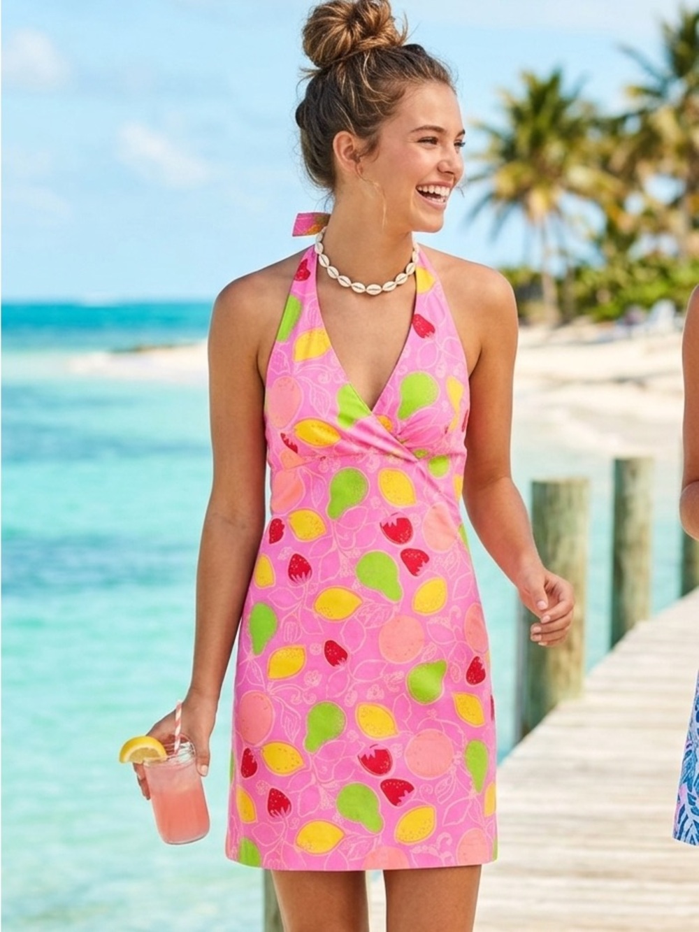 Lilly Pulitzer Girls 14 / Women XXS Main Squeeze Lemon Fruit Halter Dress